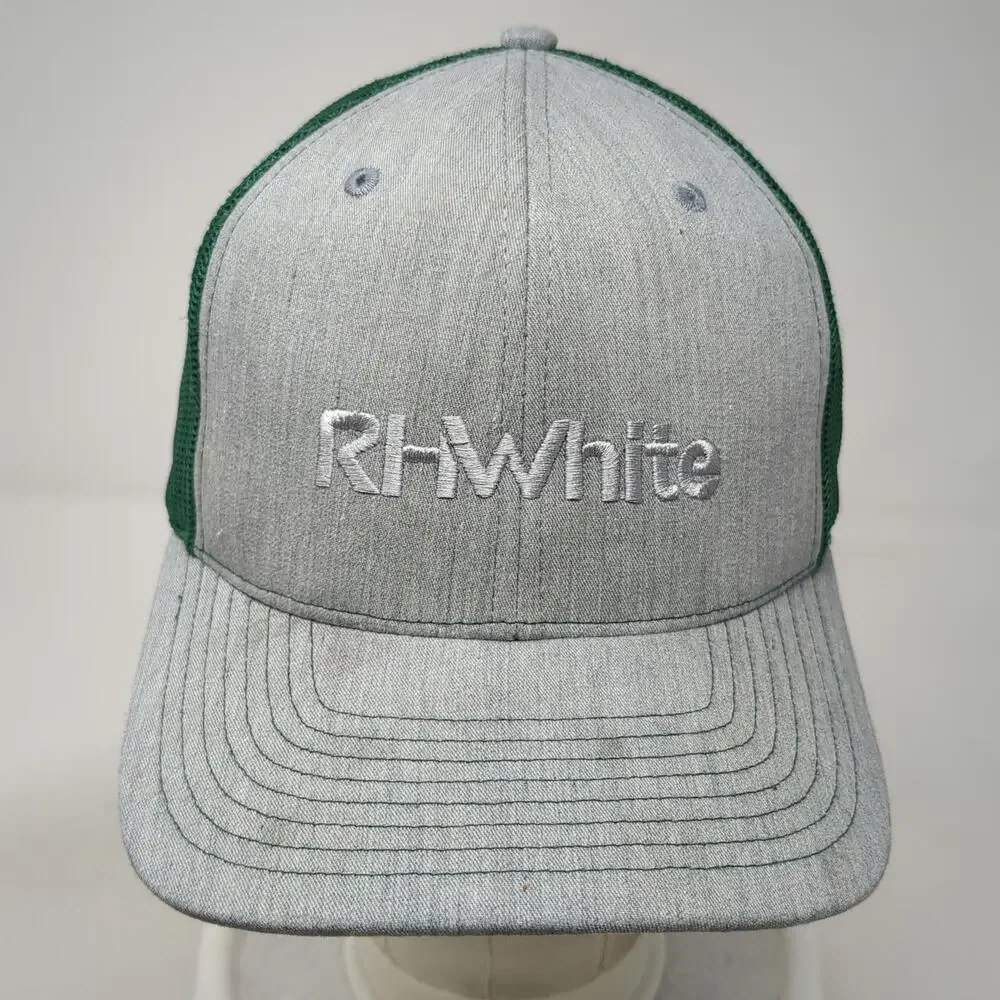 Richardson Trucker Hat Gray Green One Size RH White Construction Snapback
